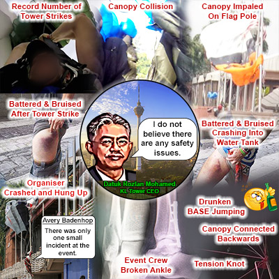 Aziz Ahmad canopy collision KL Tower Jump 2019