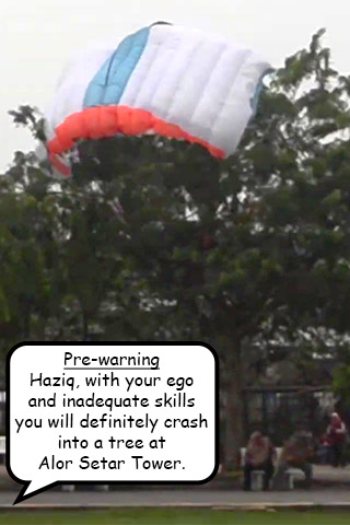 Haziq Azlan crashes into tree at Alor Setar BASE Jump 2019